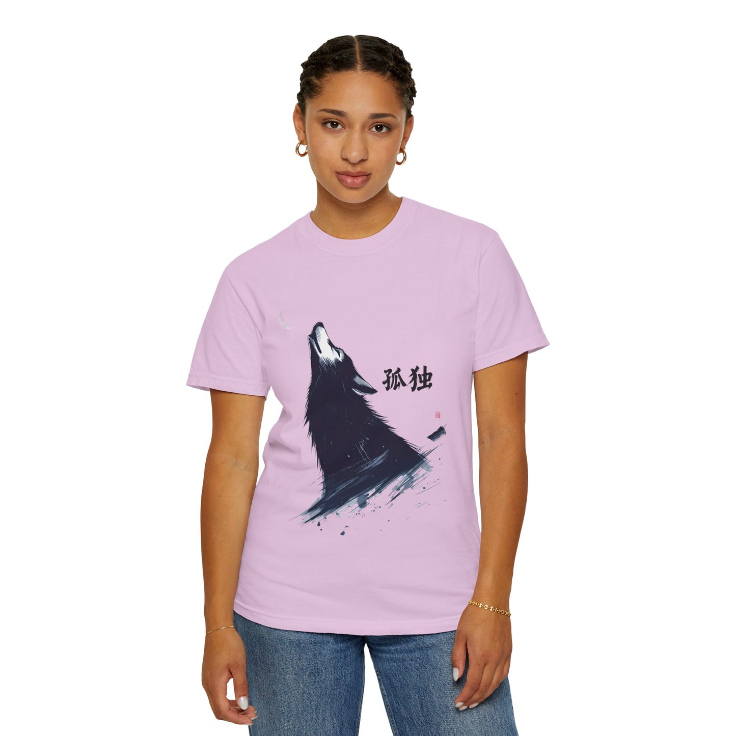 Howling Wolf T-Shirt — "孤独" Kanji Graphic Tee