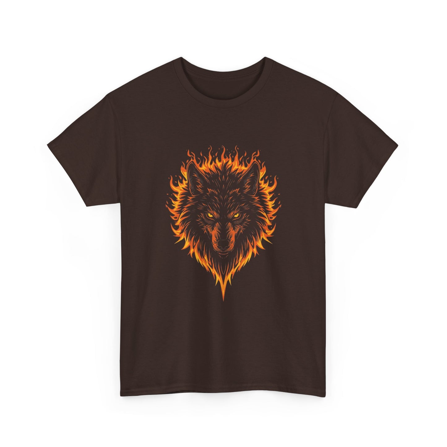 Flaming Wolf Head Tee — Fiery Wolf Graphic T‑Shirt