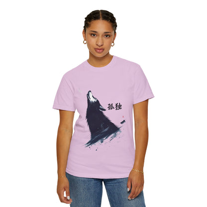 Howling Wolf T-Shirt — "孤独" Kanji Graphic Tee
