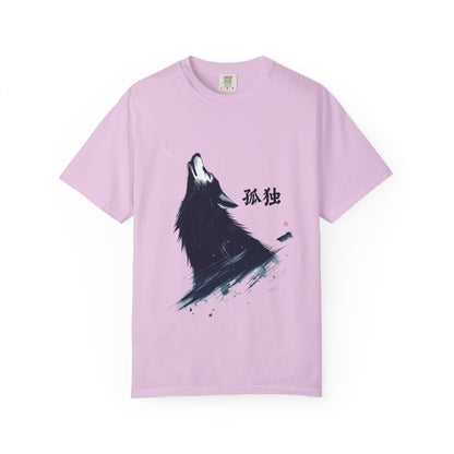 Howling Wolf T-Shirt — "孤独" Kanji Graphic Tee