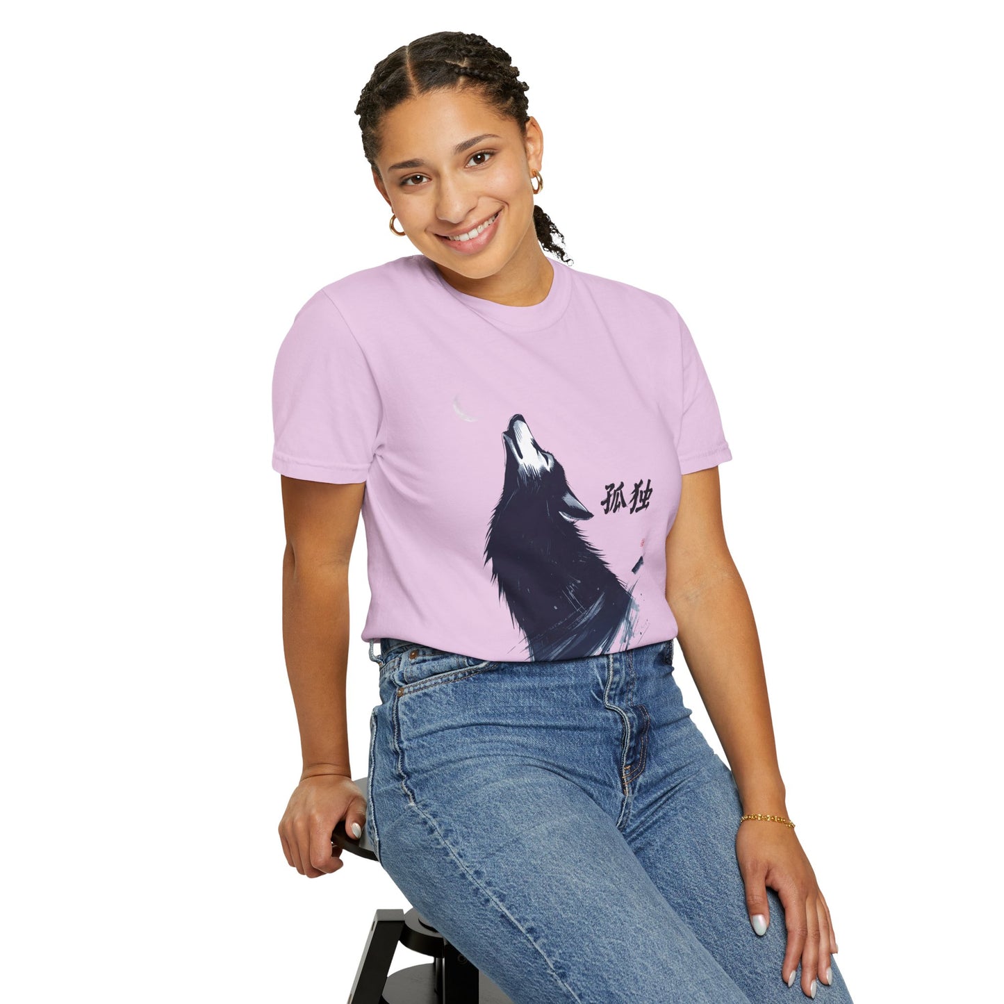 Howling Wolf T-Shirt — "孤独" Kanji Graphic Tee