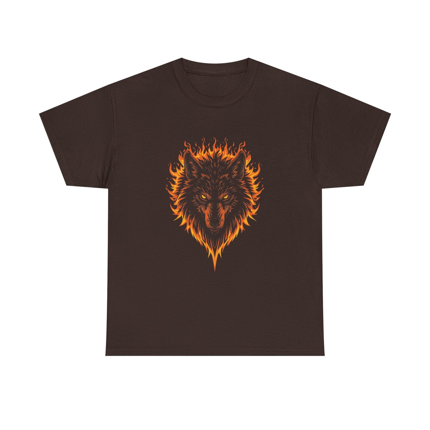 Flaming Wolf Head Tee — Fiery Wolf Graphic T‑Shirt