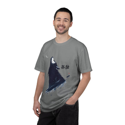 Howling Wolf T-Shirt — "孤独" Kanji Graphic Tee